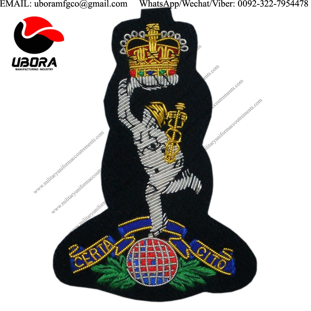 Bullion Badge Royal Corps Of Signals Blazer Badge Bullion Wire Hand Embroidery wire blazer badges